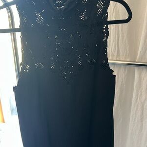 Black and White Embellished Sleeveless Sheath Tank Top